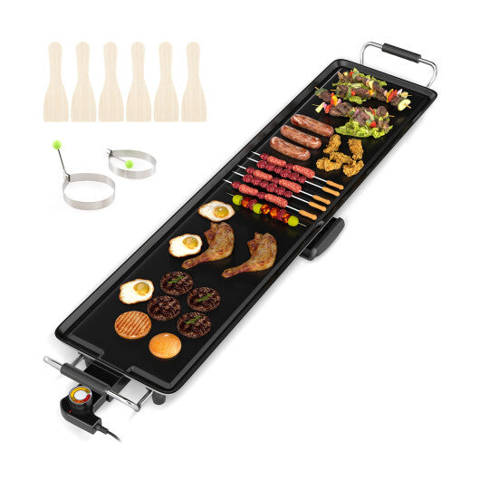 Costway 35 Inch Extra Large Electric Griddle with Adjustable Temperature Thermostats and Drip Tray