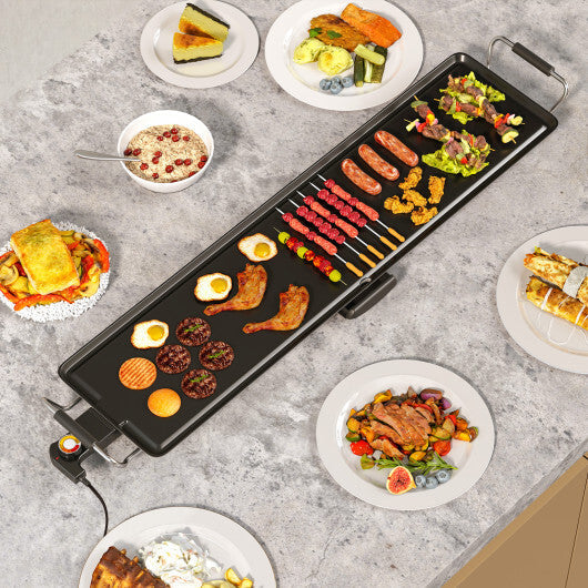 Costway 35 Inch Extra Large Electric Griddle with Adjustable Temperature Thermostats and Drip Tray