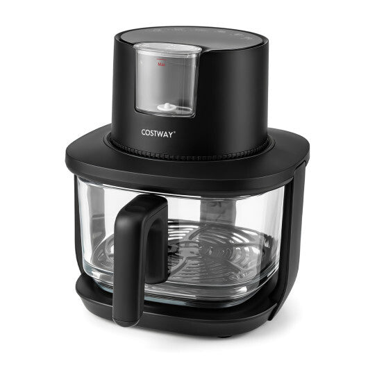 Costway 4.7 QT Glass Air Fryer with Steam Frying Mode-Black