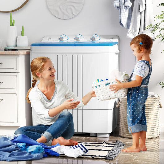 Portable Washing Machine with Built-in Drain Pump Blue