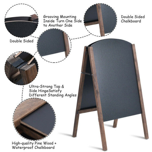 31.5" Wood A-Frame Chalkboard Menu Sign Board Sidewalk Wedding Signage