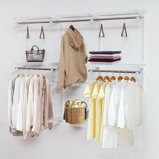 Costway Adjustable Wall Mounted Closet Rack System with Shelf