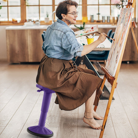 Adjustable-Height Wobble Chair Active Learning Stool for Office Stand Up Desk Purple