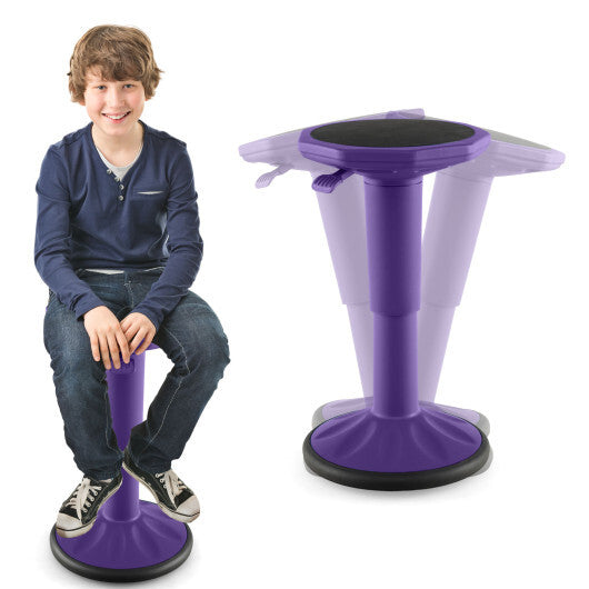 Adjustable-Height Wobble Chair Active Learning Stool for Office Stand Up Desk Purple
