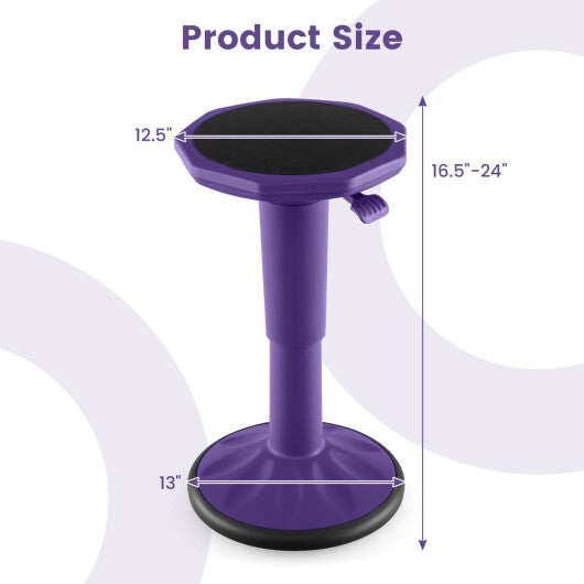 Adjustable-Height Wobble Chair Active Learning Stool for Office Stand Up Desk Purple