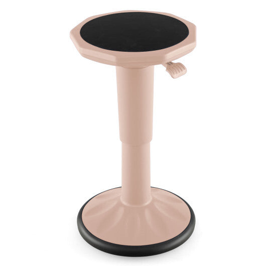 Adjustable-Height Wobble Chair Active Learning Stool for Office Stand Up Desk Pink