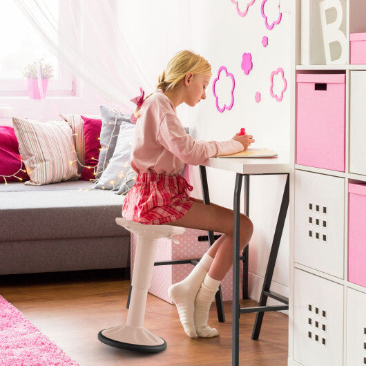 Adjustable-Height Wobble Chair Active Learning Stool for Office Stand Up Desk Pink