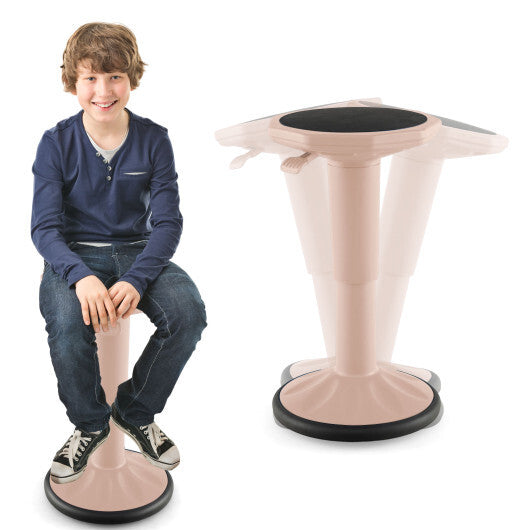Adjustable-Height Wobble Chair Active Learning Stool for Office Stand Up Desk Pink