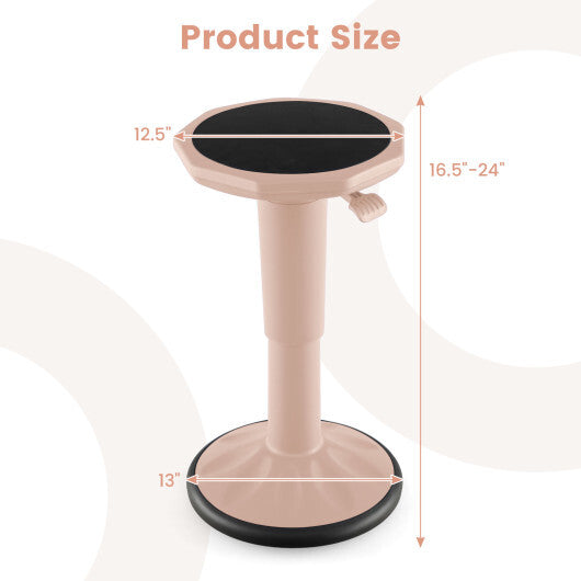 Adjustable-Height Wobble Chair Active Learning Stool for Office Stand Up Desk Pink