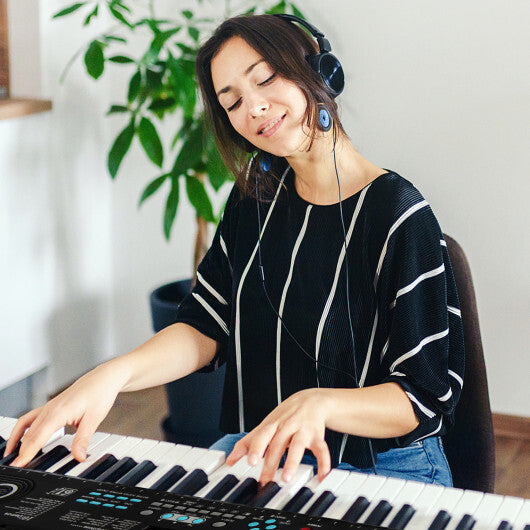 61 Key Electric Portable Digital Keyboard Piano for Beginner Black