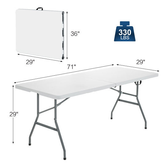 6' Folding Table Portable Plastic Indoor Outdoor Picnic Party Dining Camp Tables