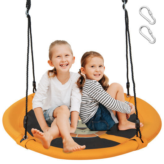 40" Flying Saucer Tree Swing Indoor Outdoor Play Set Swing for Kids Yellow