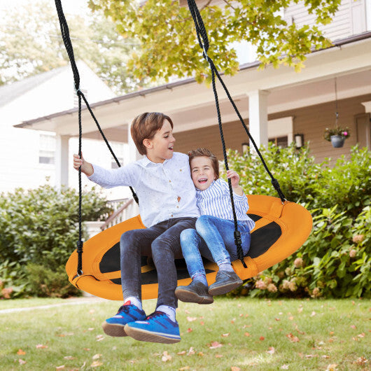 40" Flying Saucer Tree Swing Indoor Outdoor Play Set Swing for Kids Yellow