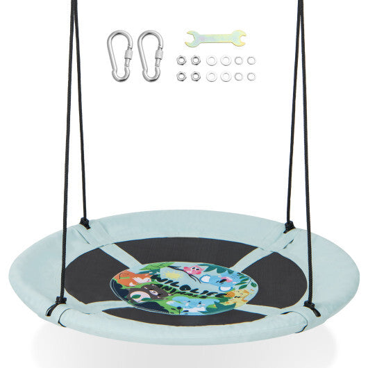 40" Flying Saucer Tree Swing Indoor Outdoor Play Set Swing for Kids Light Green
