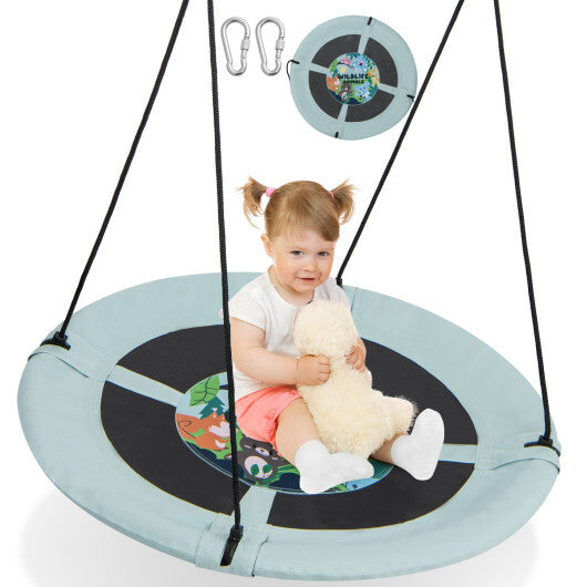 40" Flying Saucer Tree Swing Indoor Outdoor Play Set Swing for Kids Light Green