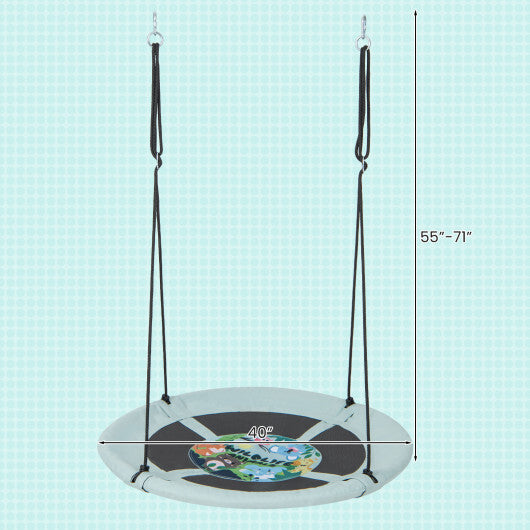 40" Flying Saucer Tree Swing Indoor Outdoor Play Set Swing for Kids Light Green