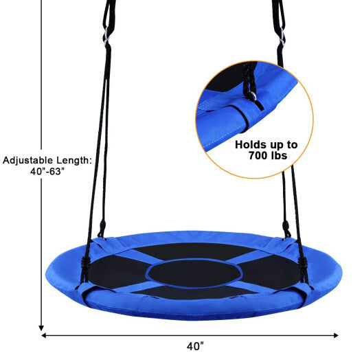 40" Flying Saucer Tree Swing Indoor Outdoor Play Set Swing for Kids Blue