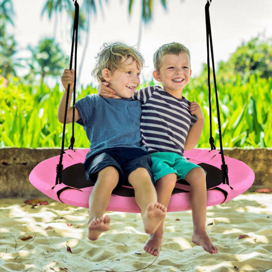 40" Flying Saucer Tree Swing Indoor Outdoor Play Set Swing for Kids Pink