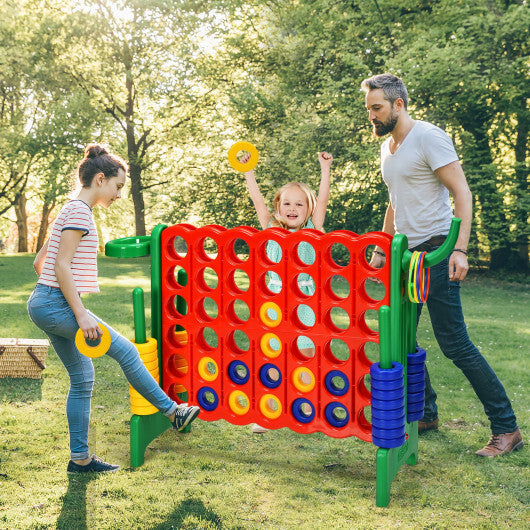 4-in-A Row Giant Game Set w/Basketball Hoop for Family Red
