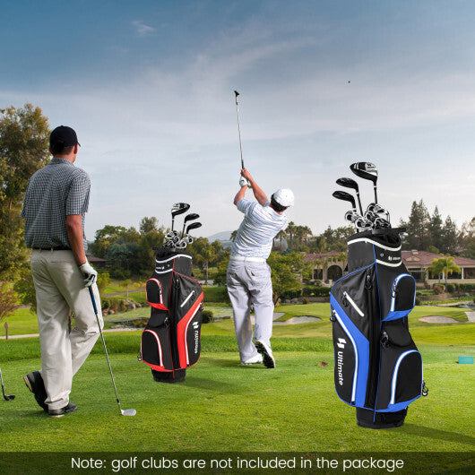 Costway Golf Cart Bag with 14 Way Top Dividers-Blue