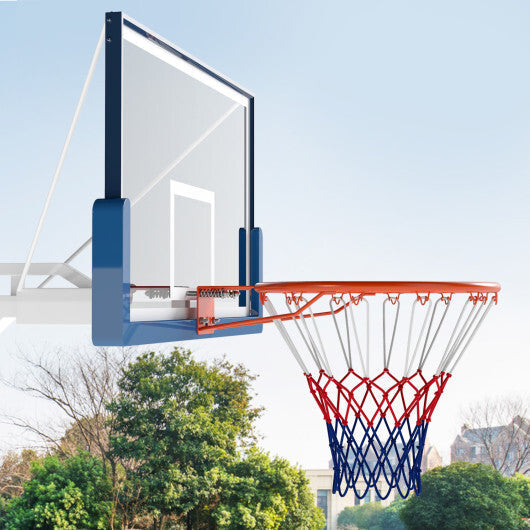 Costway 18" Basketball Rim Heavy Duty Wall Mounted Basketball Rim Goal Replacement-Orange