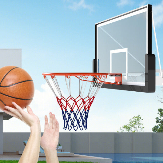 Costway 18" Basketball Rim Heavy Duty Wall Mounted Basketball Rim Goal Replacement-Orange