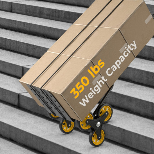 Stair Climber Hand Truck with Telescoping Handle and Rubber Wheels 350 Lb Capacity