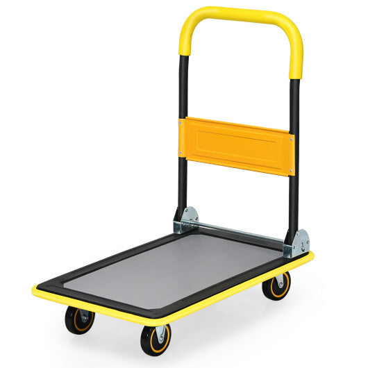 330lbs Folding Platform Cart Dolly Push Hand Truck Moving Warehouse Foldable