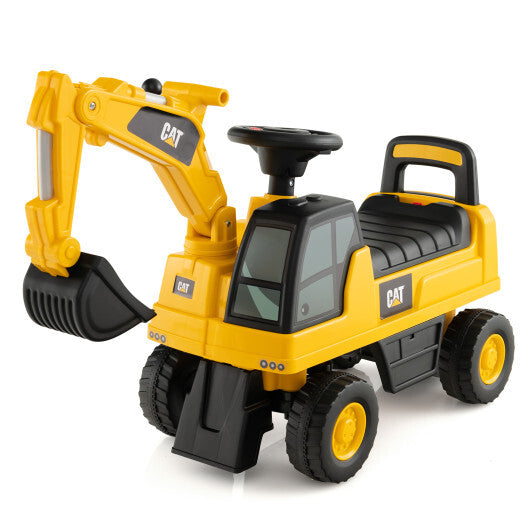 Licensed Caterpillar Kids Ride-On Digger Yellow