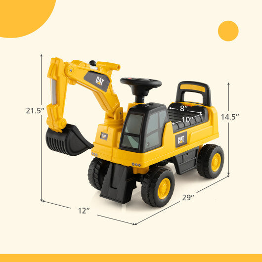 Licensed Caterpillar Kids Ride-On Digger Yellow