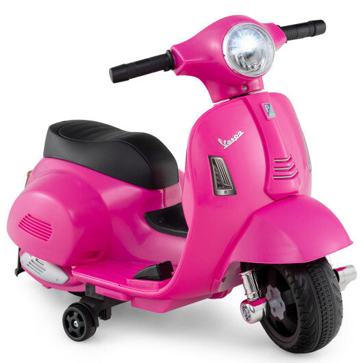 Kids Ride on Motorcycle Licensed Vespa with LED Headlight and Horn Sound - Pink
