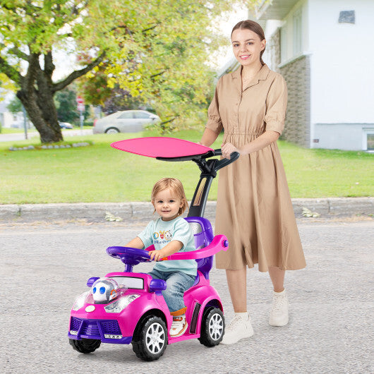 3-in-1 Push Car for Toddler Stroller Sliding Walking Car for Boys and Girls - Pink