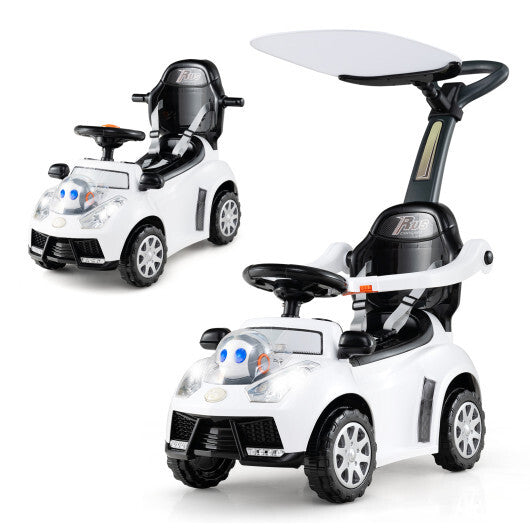 3-in-1 Push Car for Toddler Stroller Sliding Walking Car for Boys and Girls - White