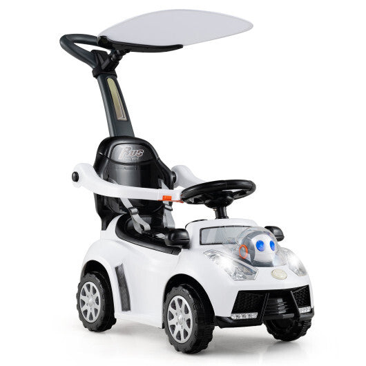 3-in-1 Push Car for Toddler Stroller Sliding Walking Car for Boys and Girls - White