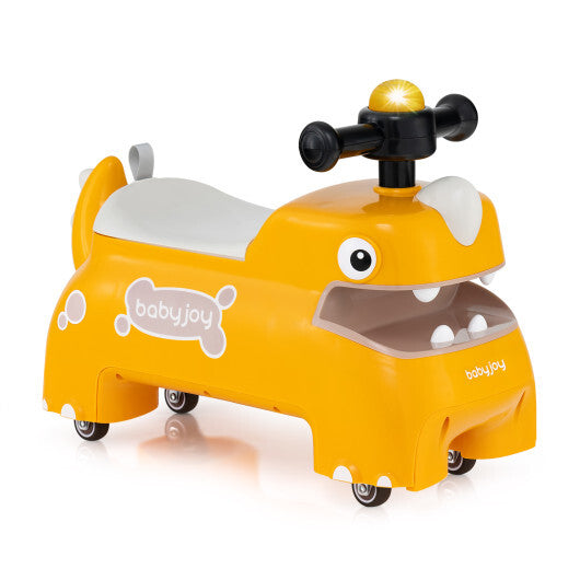 Costway Toddler Ride on Toy Walking Sliding Car with Lights and Music-Yellow