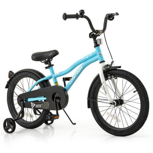 Costway 18-Inch Kids Bike for 4-8 Years Old Children Bicycle with Training Wheels