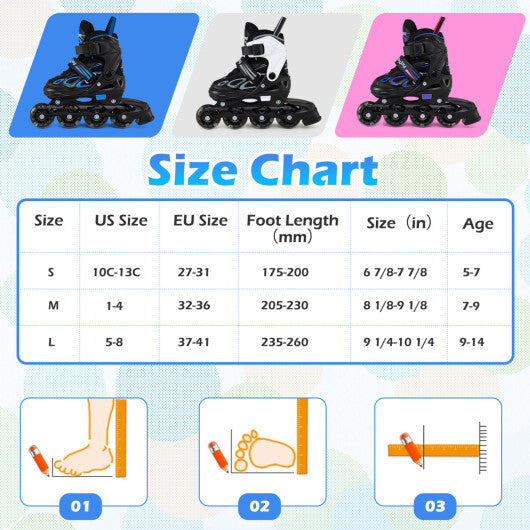 Costway Adjustable Kids' Incline Skates for Boys Girls Ages 5-14-Purple