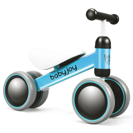 Costway 4 Wheels No-Pedal Baby Balance Bike Blue