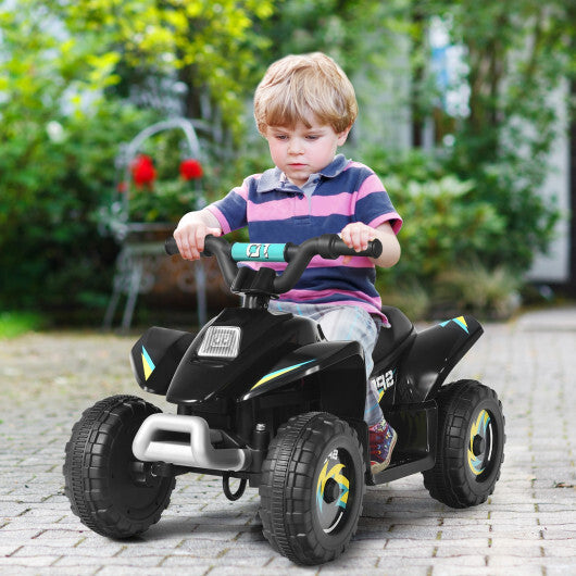 Costway 6V Kids Electric Quad ATV 4 Wheels Ride On Toy Toddlers Forward&Reverse Black