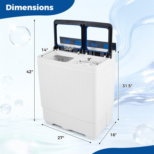 Portable Washing Machine with 18 LBS Washer and 8 LBS Spinner Combo-Blue