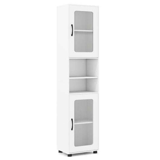 Costway Tall Bathroom Storage Cabinet 67 Inches Freestanding Storage Organizer-White