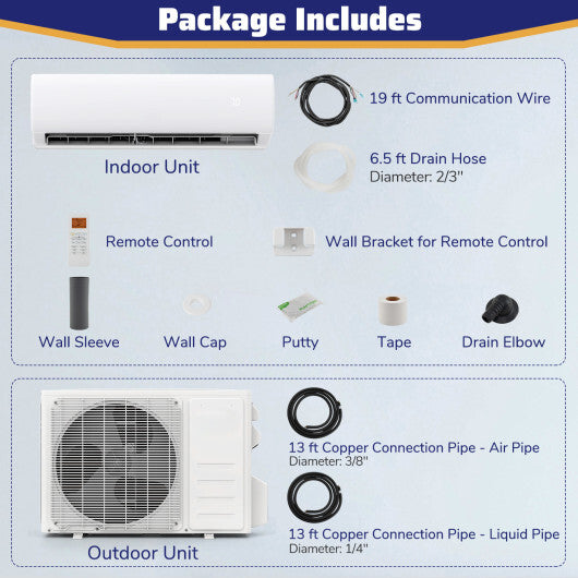 23000 BTU 208/230V Mini Split Heat Pump Heats at 5?F  Anti-Freeze Chassis Technology