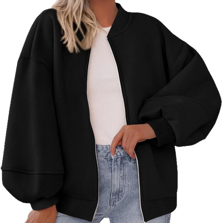 Women's Autumn Fashion 2026 Zipper Sweatshirts Jacket Casual Long Sleeve Bomber Coat Winter Clothes
