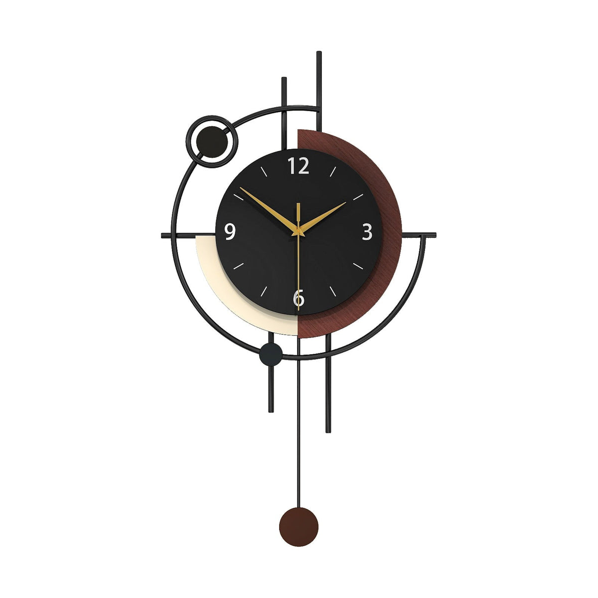 Modern Metal Wall Clock Geometric Decorative Pendulum Home Decor