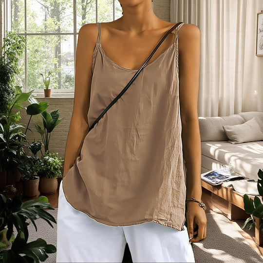 Cotton Linen Sleeveless Vest Women's Summer New Loose Cotton Linen Inner Match Sleeveless Versatile Bottoming Top