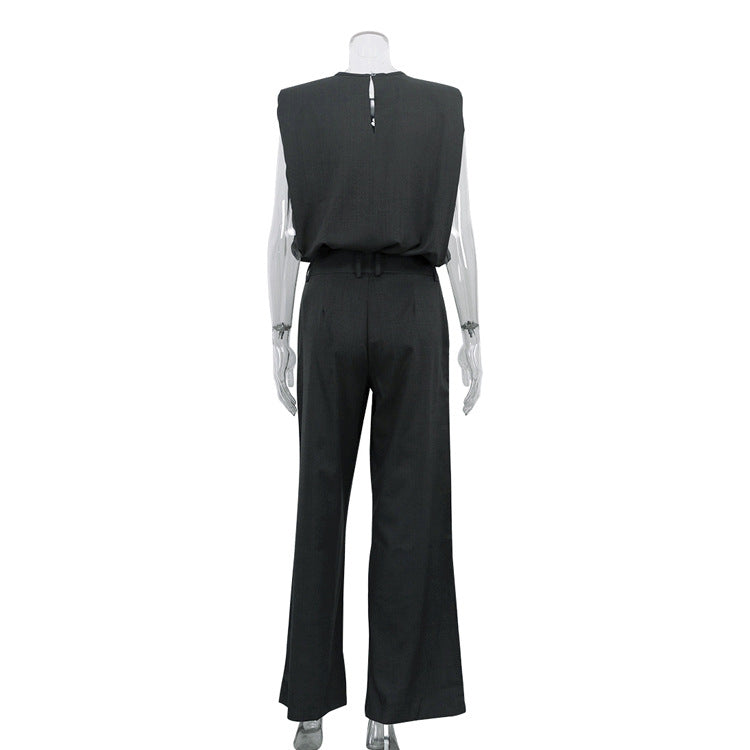 Sleeveless Vest Pullover Top And Loose-fitting Trousers Two-piece Set