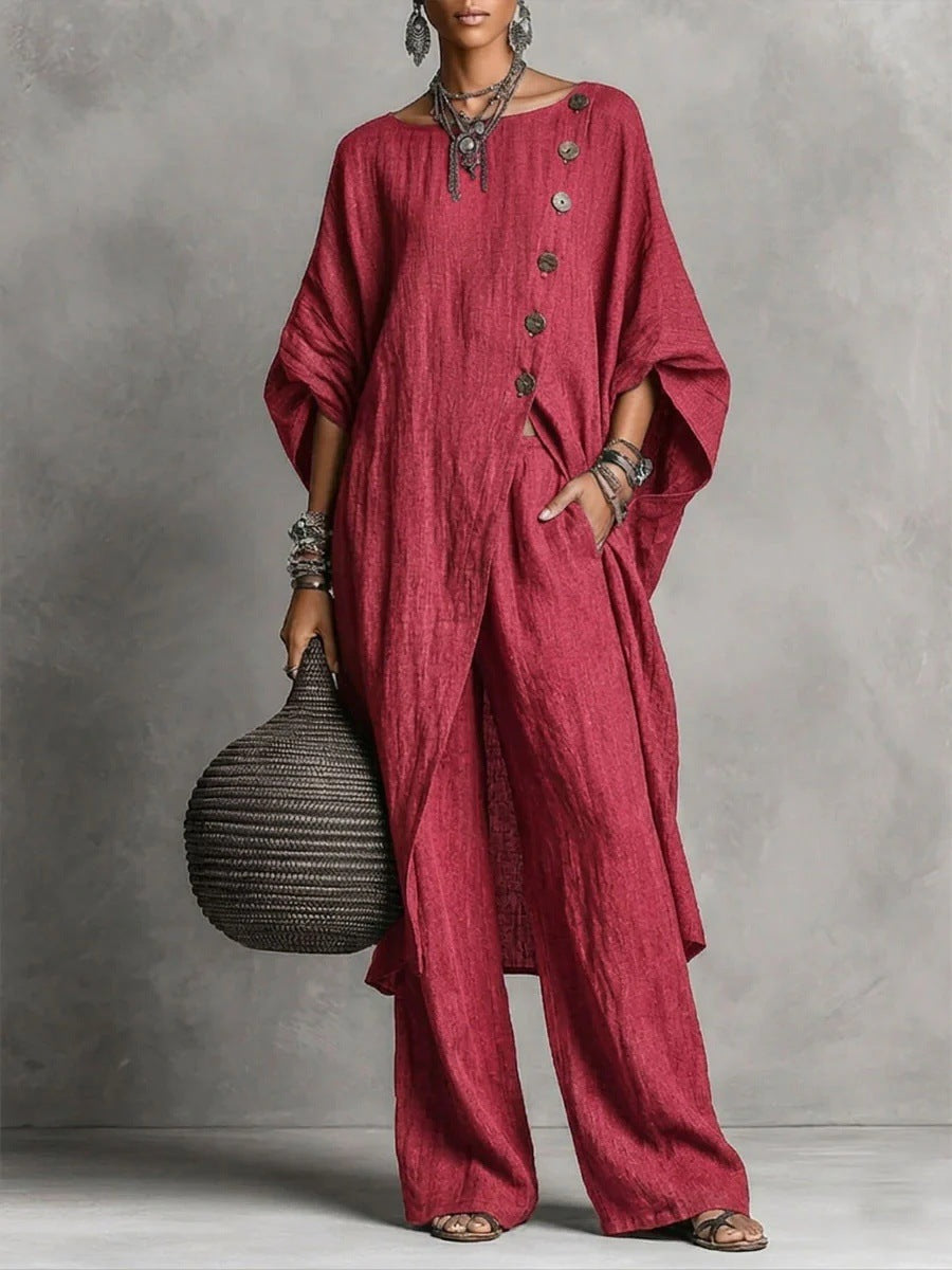 European And American New 2026 Women's Shirt Irregular Set Casual Urban Fashion Set