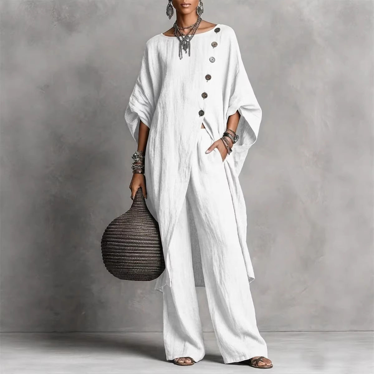 European And American New 2026 Women's Shirt Irregular Set Casual Urban Fashion Set