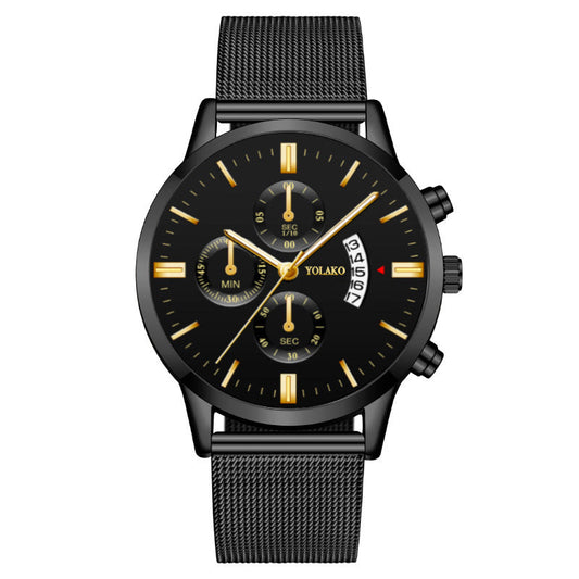 Fashion Calendar Six-pin Three-eye Men's Watch