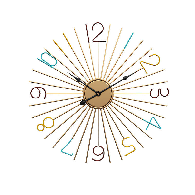 Fashion Silent Metal Wall Clock Creative Living Room